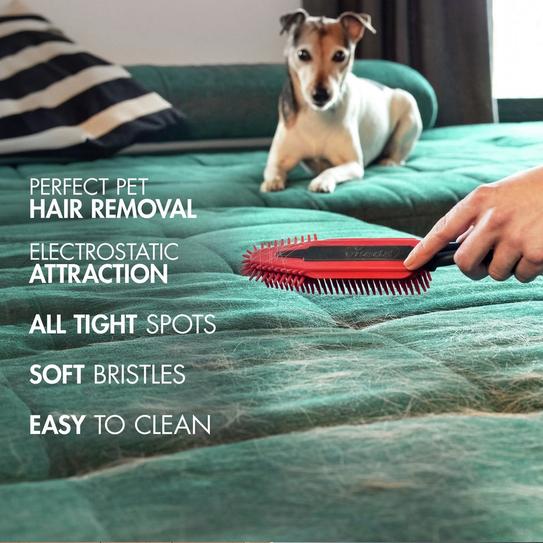 Vileda Pet Pro Rubber Broom & Electrostatic Brush Bundle