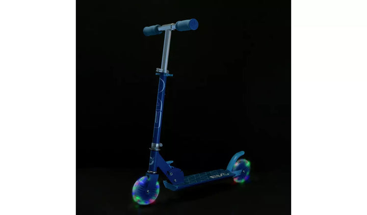 Evo Light Up Inline Folding Scooter - Blue