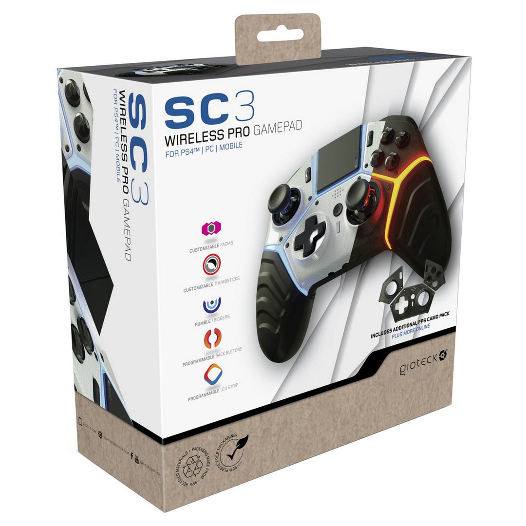 Gioteck SC3 PS4, PC, Mobile Wireless Pro Game Controller