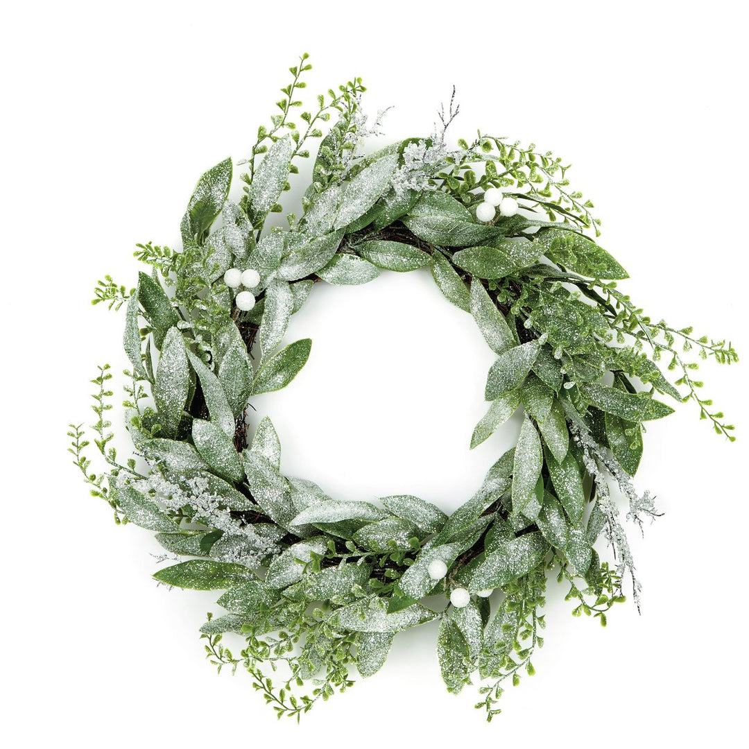 Premier Decorations Frosted Eucalyptus Christmas Wreath