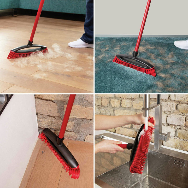 Vileda Pet Pro Rubber Broom & Electrostatic Brush Bundle