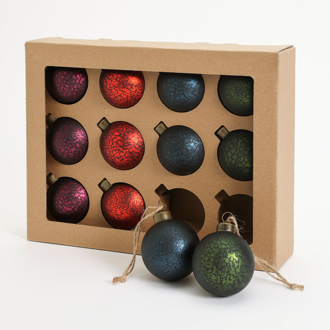 Habitat Pack of 12 Textured Finish Christmas Baubles