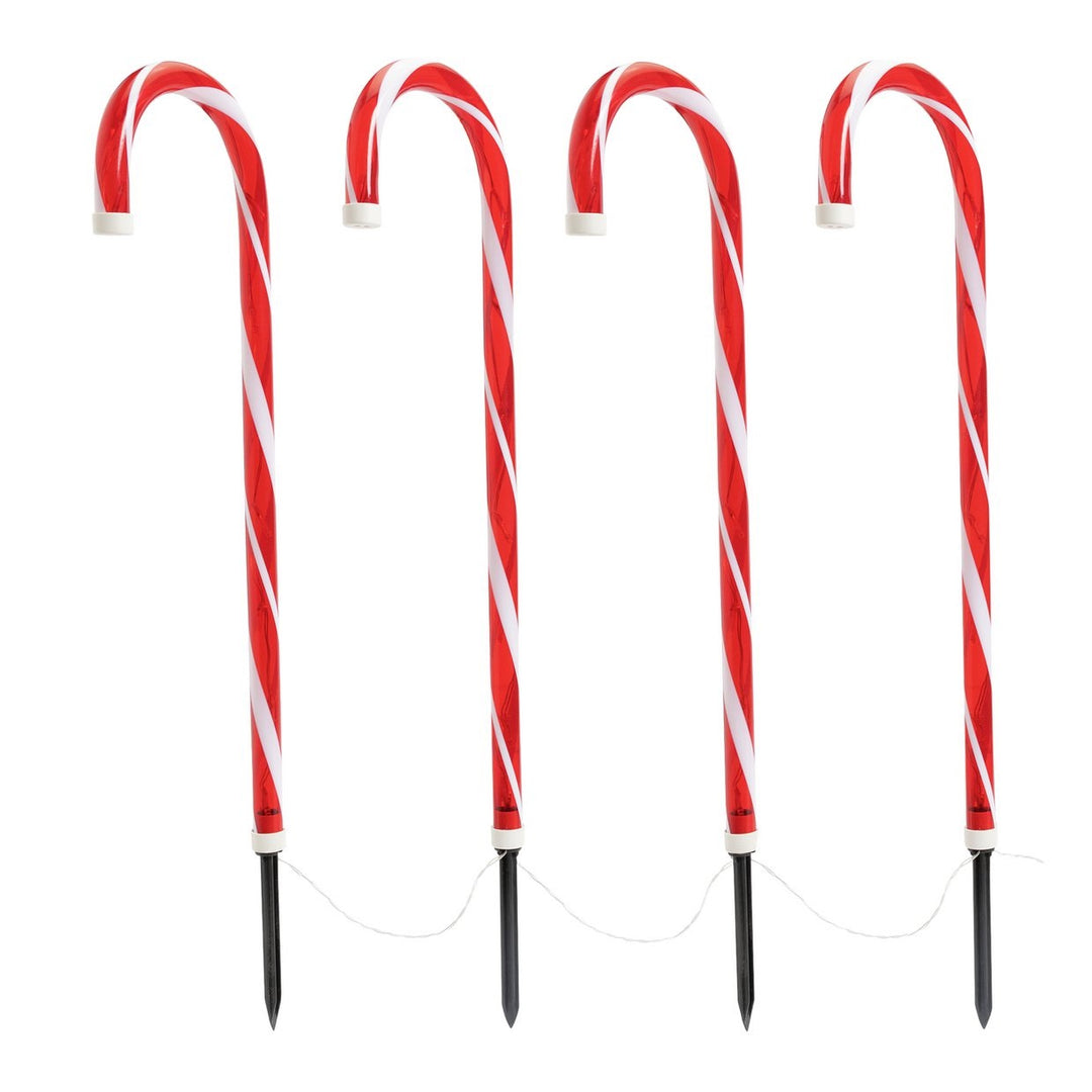 Habitat Pack of 4 Candy Cane Path Finder Lights Outdoor Christmas Decoration - Red & White