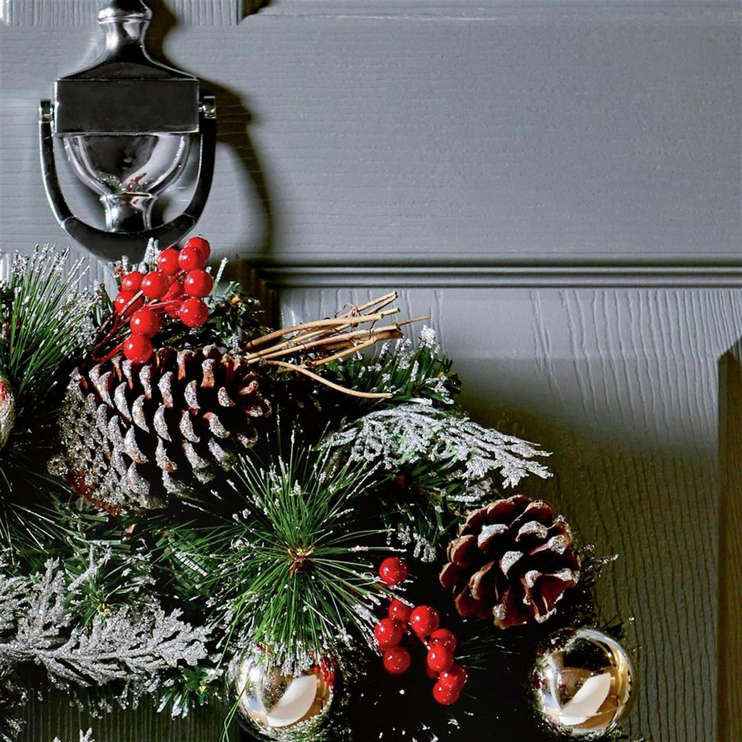 Premier Decorations 40cm Dressed Wreath - Silver