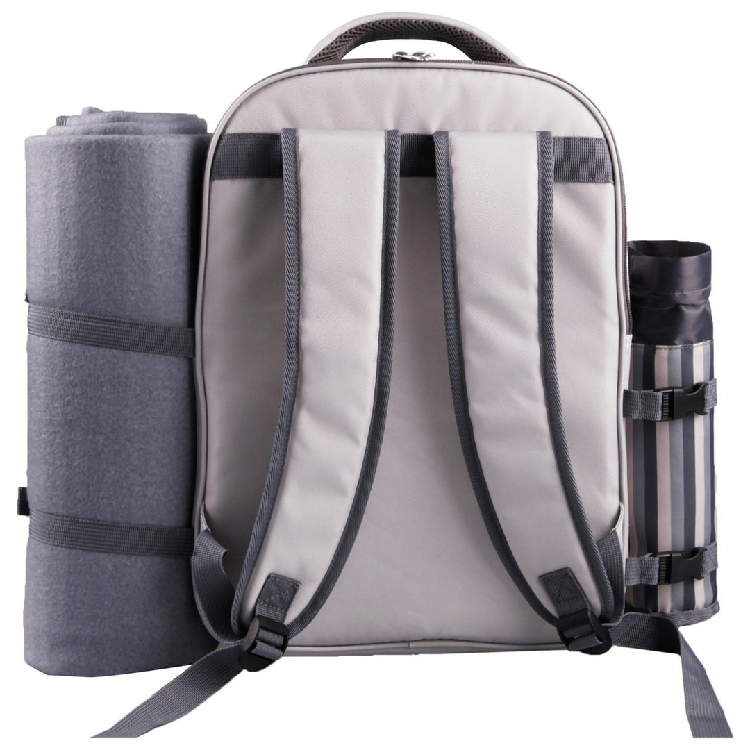 Home Picnic Cool Backpack With Picnic Blanket - Grey