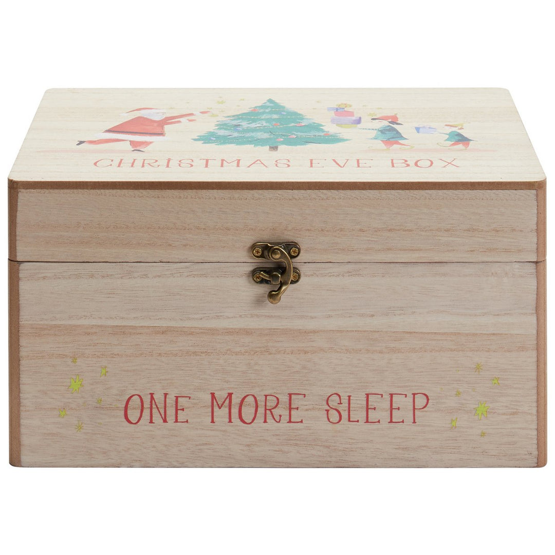 Home Wooden Christmas Eve Box - Brown