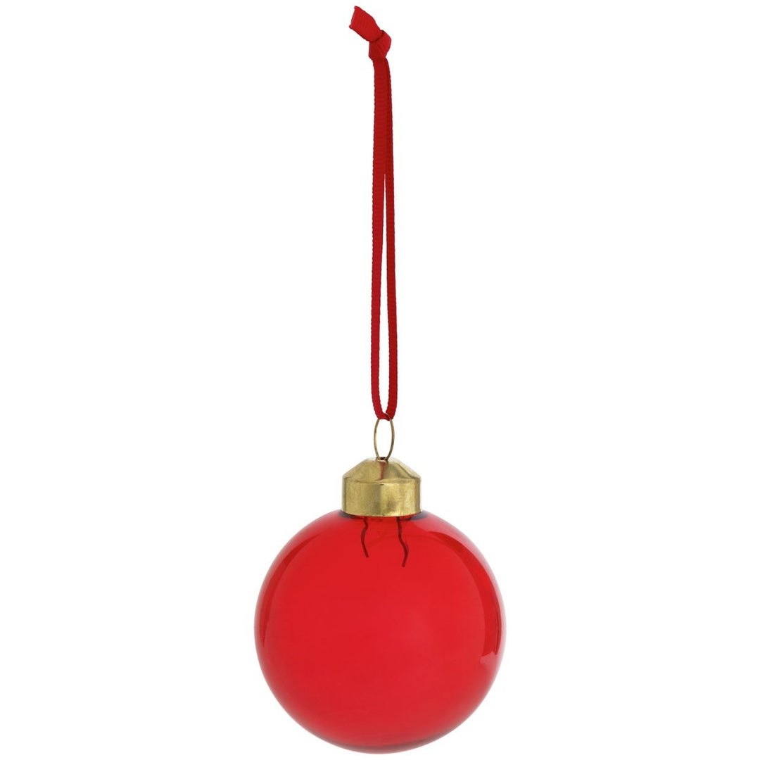 Habitat Pack Of 6 Glass Christmas Baubles - Red And Green
