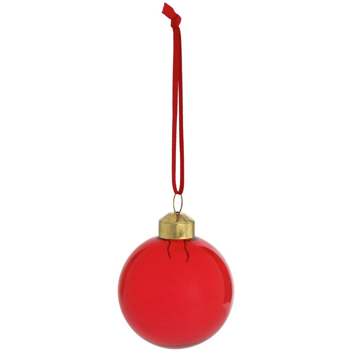 Habitat Pack Of 6 Glass Christmas Baubles - Red And Green