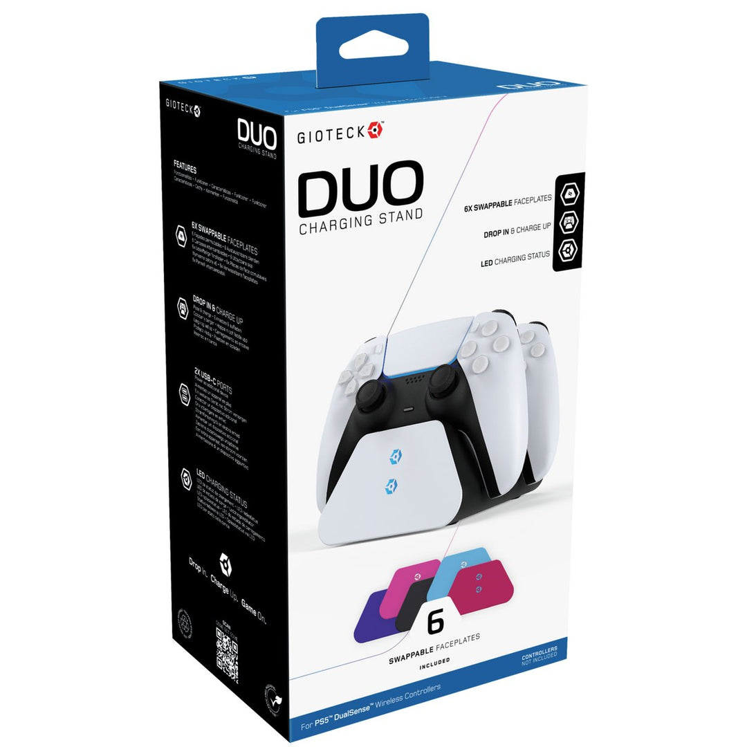 Gioteck Duo charging stand for PS5 DualSense with 6 colours