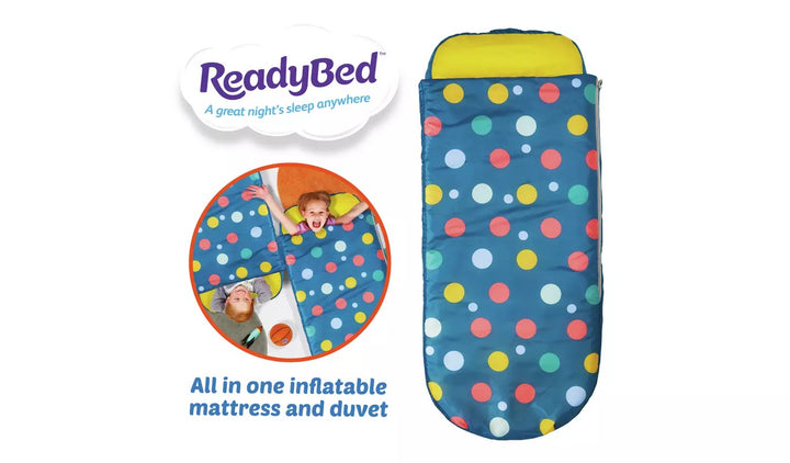 Polka Dot Junior ReadyBed Kids Air Bed and Sleeping Bag