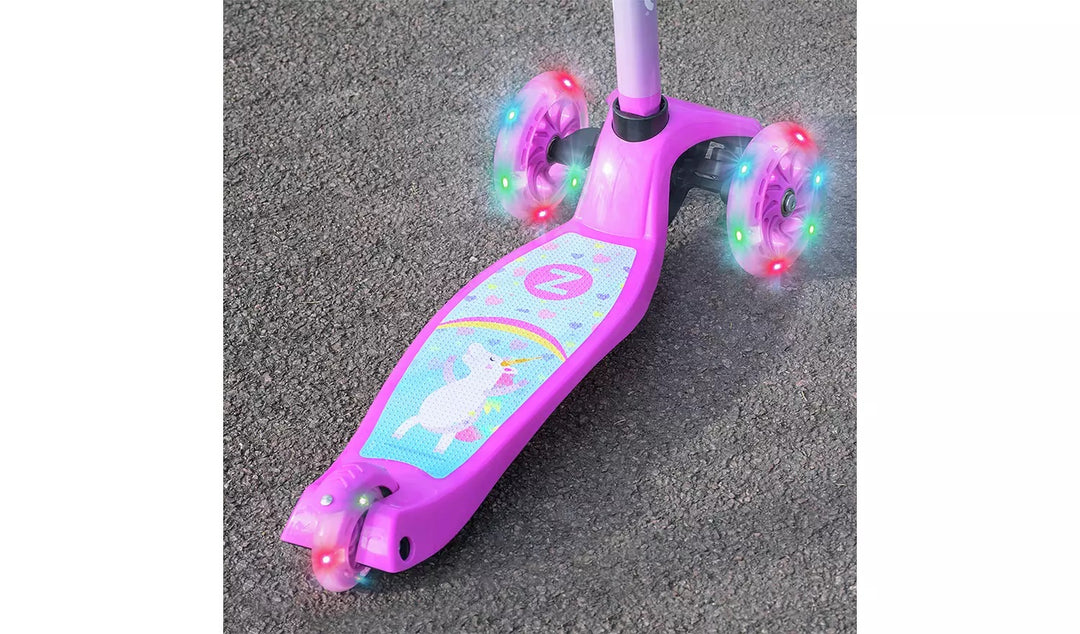 Zinc Light Up Safari Unicorn Scooter