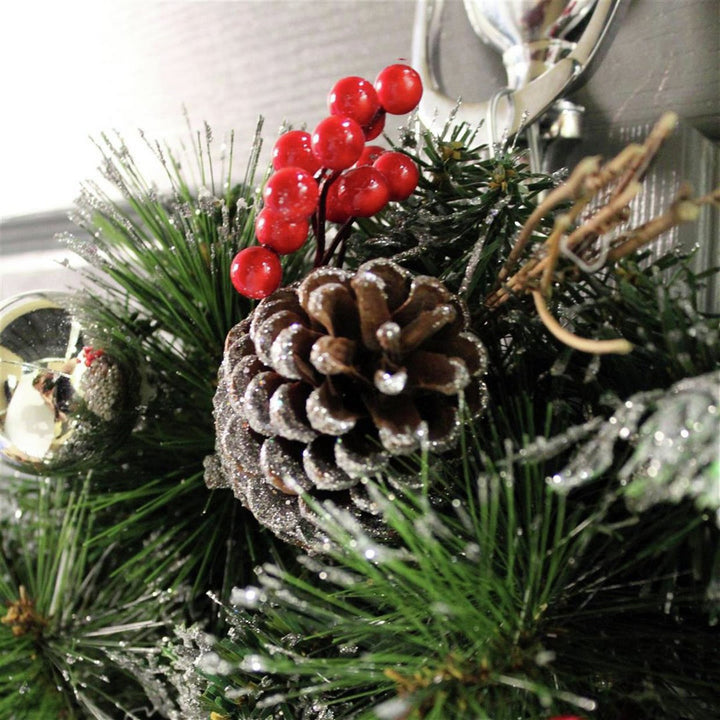 Premier Decorations 40cm Dressed Wreath - Silver