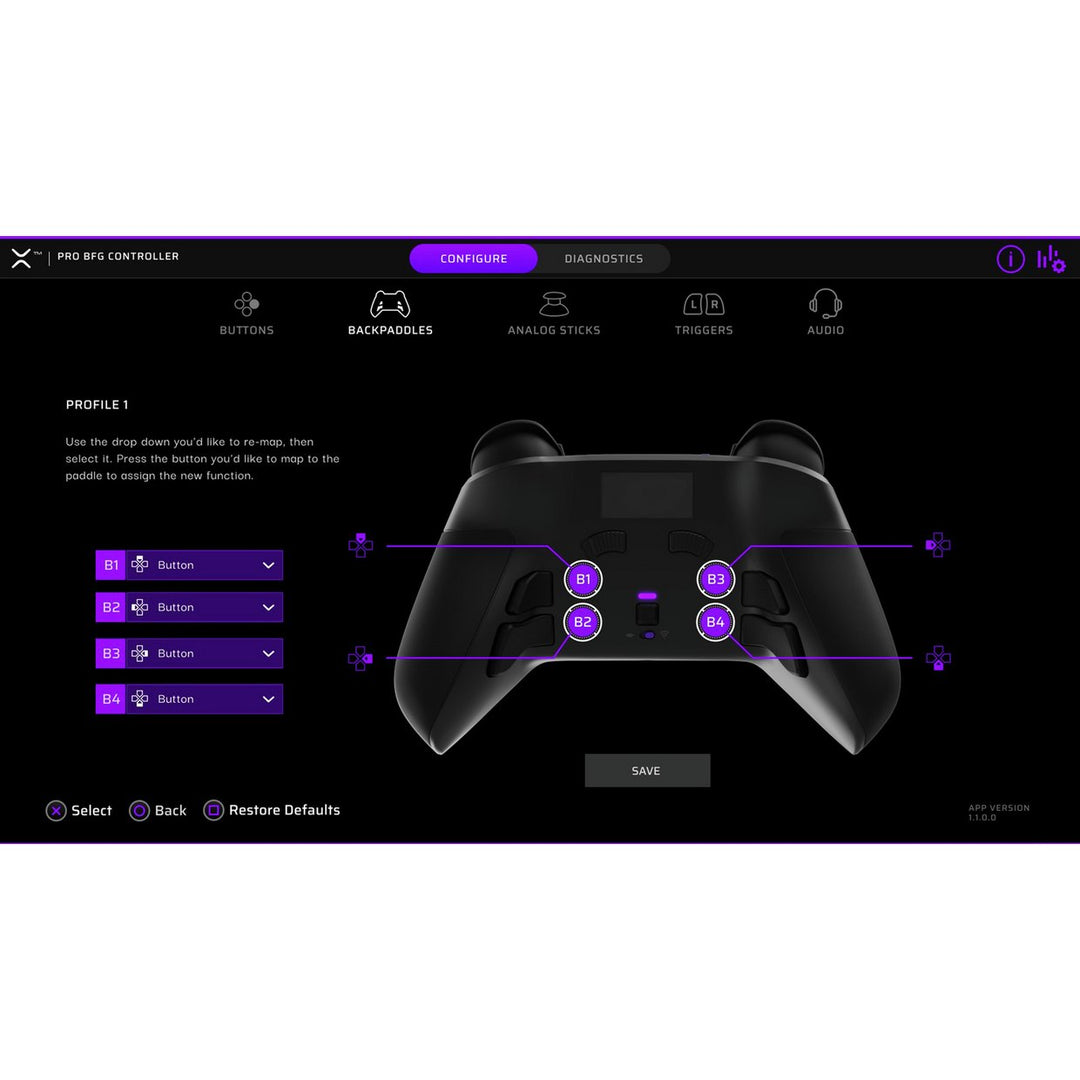 PDP Victrix Pro BFG PS5, PS4, PC Wireless Controller - Black
