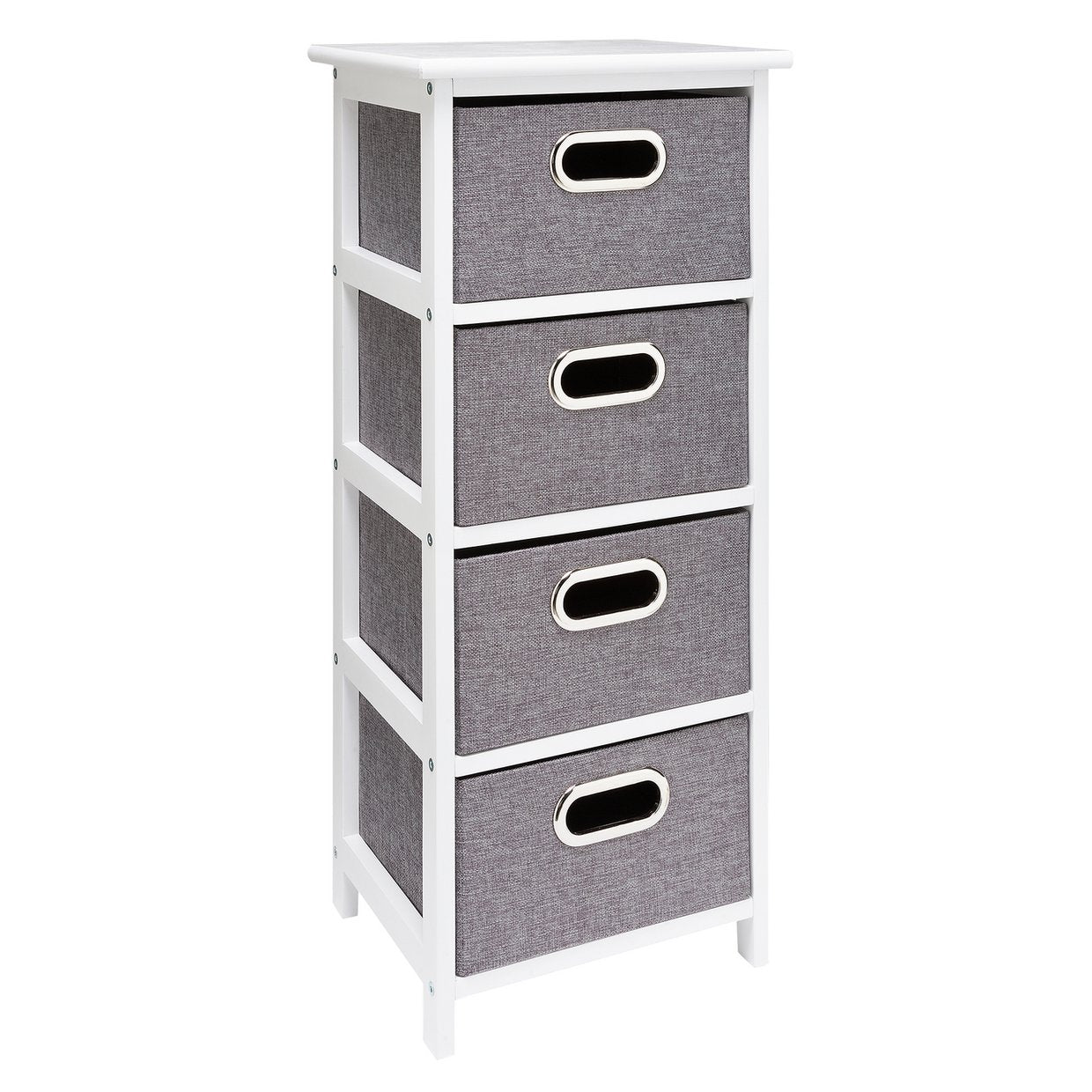 Home 4 Drawer Bathroom Storage Unit Grey GED Outlet