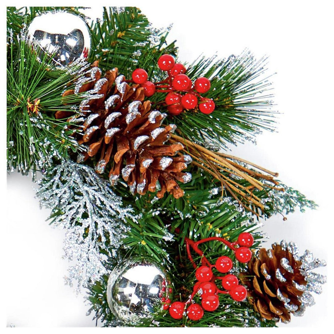 Premier Decorations 40cm Dressed Wreath - Silver