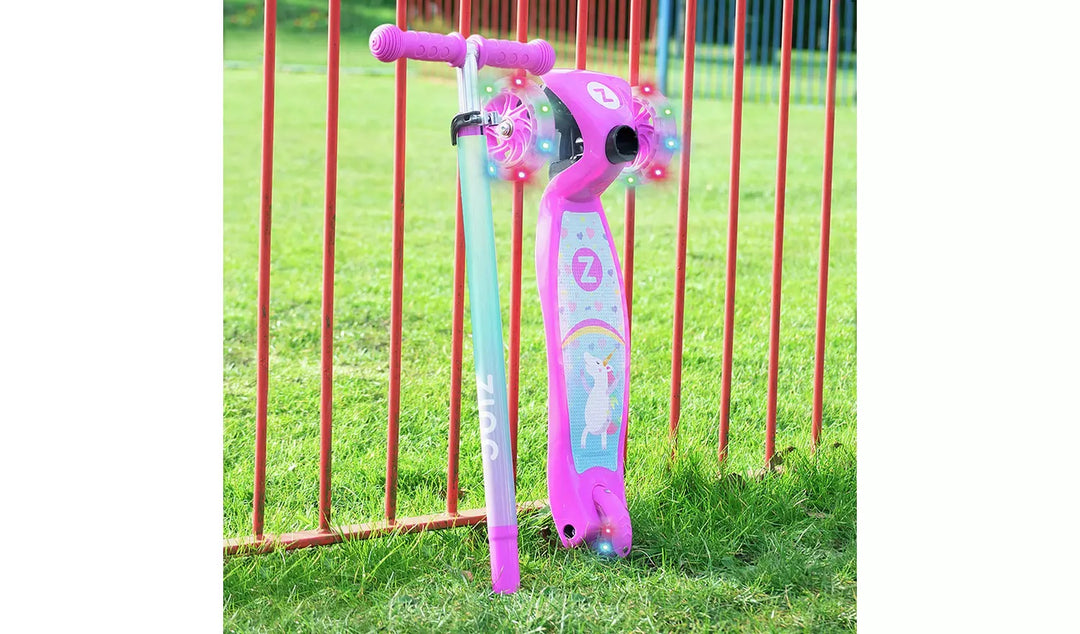 Zinc Light Up Safari Unicorn Scooter