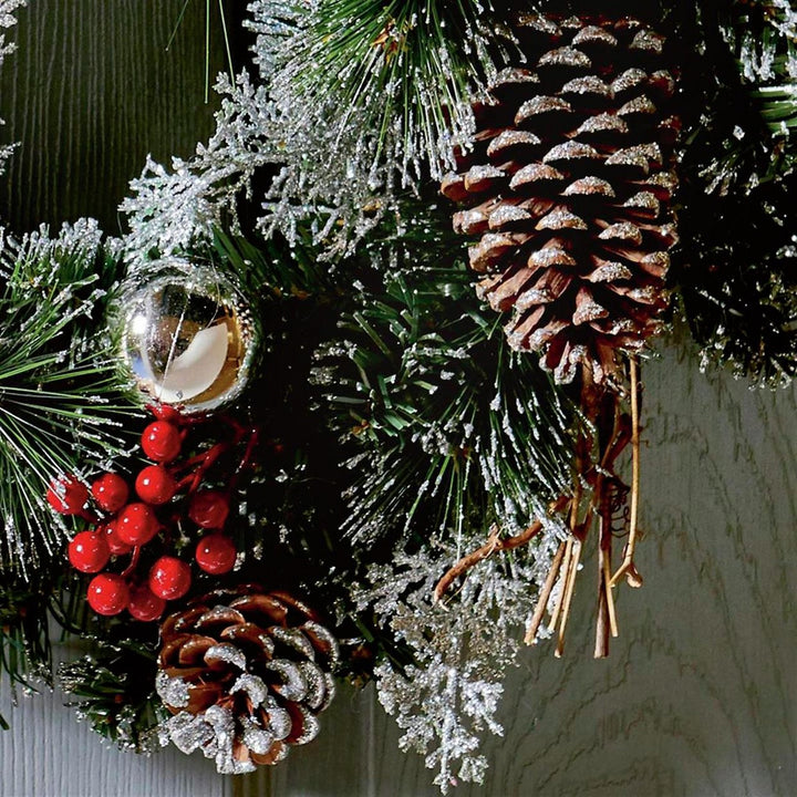 Premier Decorations 40cm Dressed Wreath - Silver