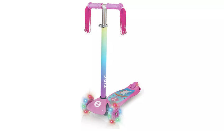 Zinc Light Up Safari Unicorn Scooter