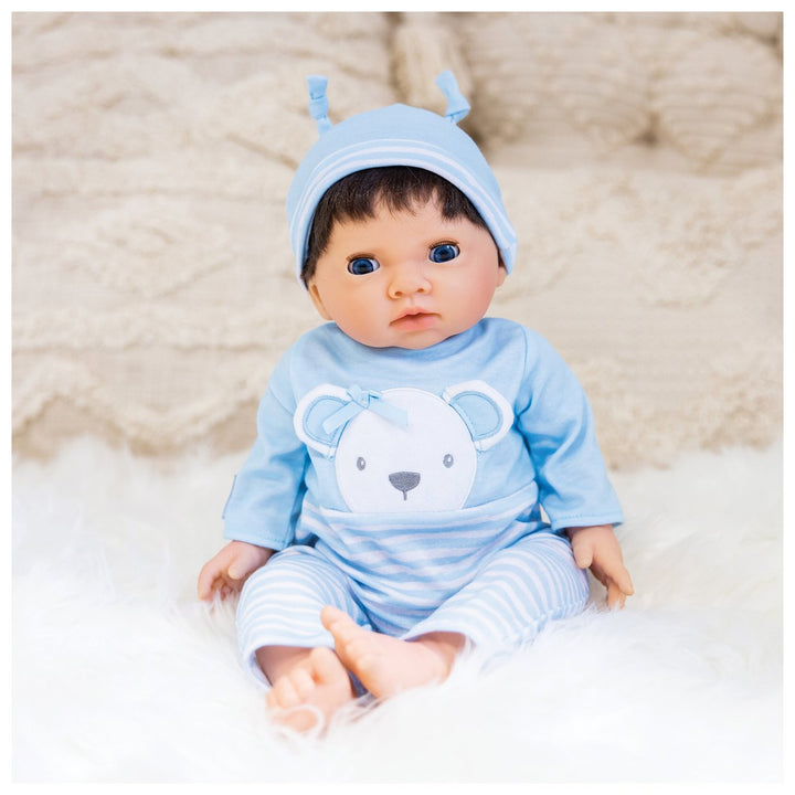 Tiny Treasures Doll in Blue Bear Outfit - 17inch / 44cm