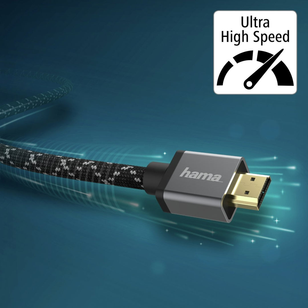 Hama Ultra High Speed HDMI™ Cable, Certified, Plug - Plug, 8K, alu, 1.0 m HDMI™-Cable