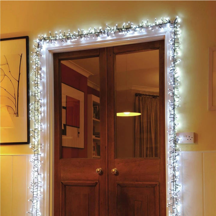 Premier Decorations 960 White Multi Cluster LED Lights - 22m