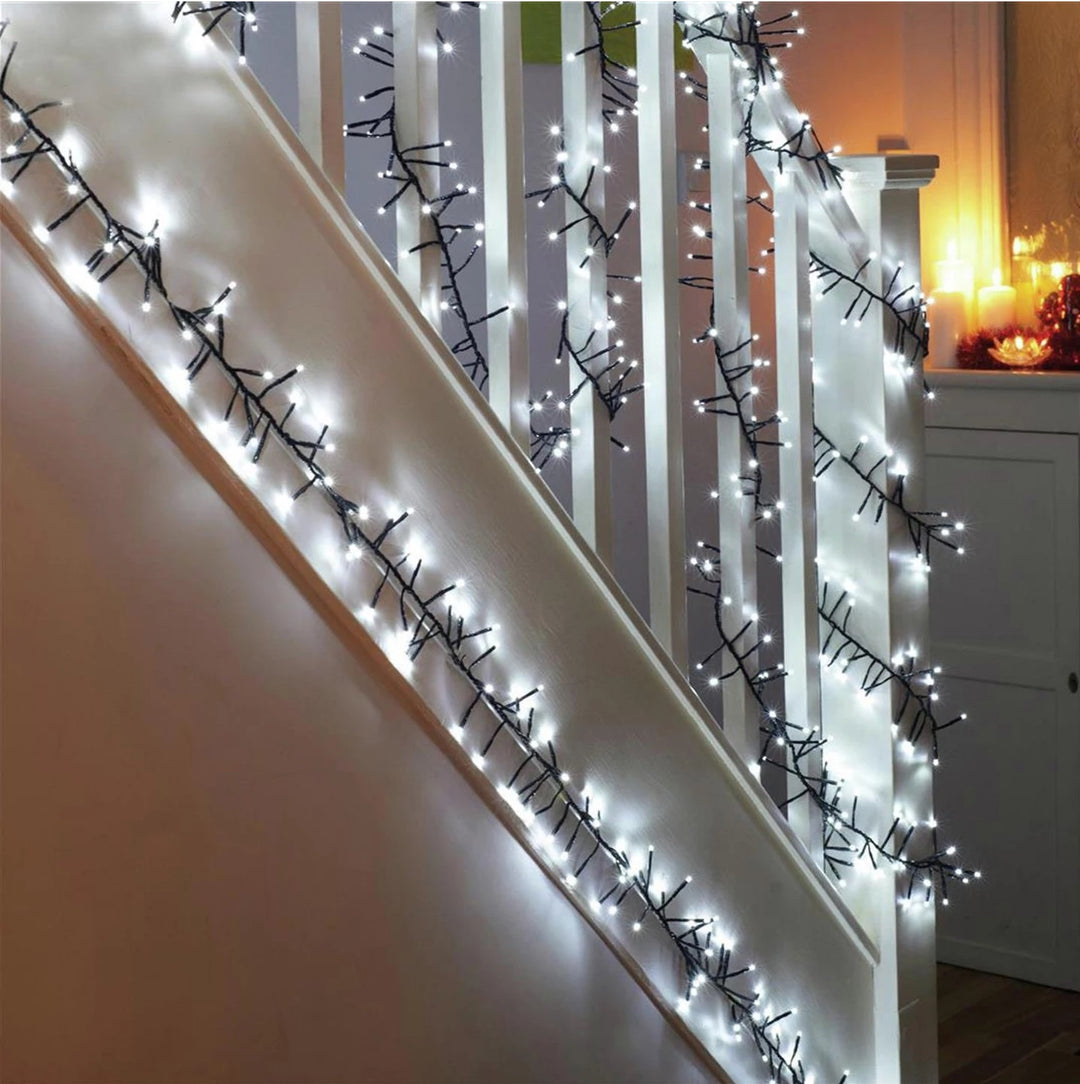 Premier Decorations 960 White Multi Cluster LED Lights - 22m