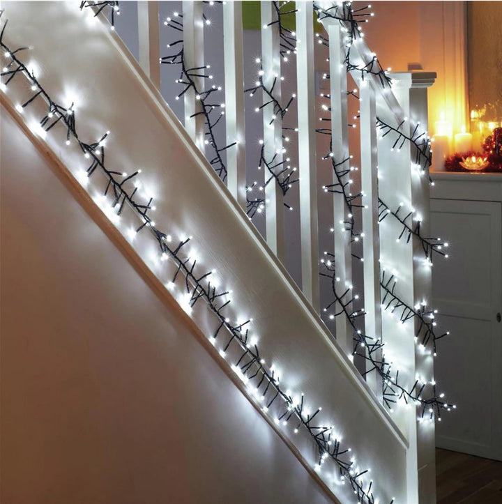Premier Decorations 960 White Multi Cluster LED Lights - 22m