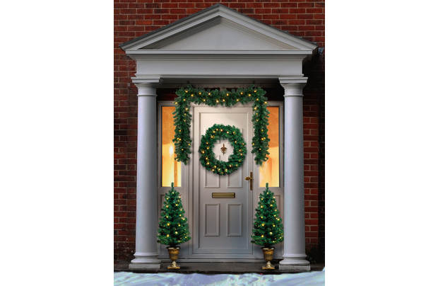 Premier Decorations Pre-Lit Christmas Door Set (No Wreath Lights)