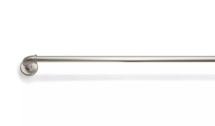 Home 1.1m-3m Extendable Metal Curtain Pole - S Steel