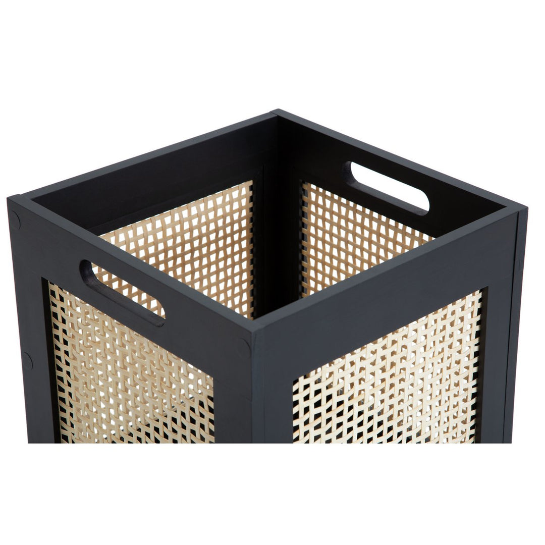 Habitat Set of 2 Rattan Squares Boxes - Black