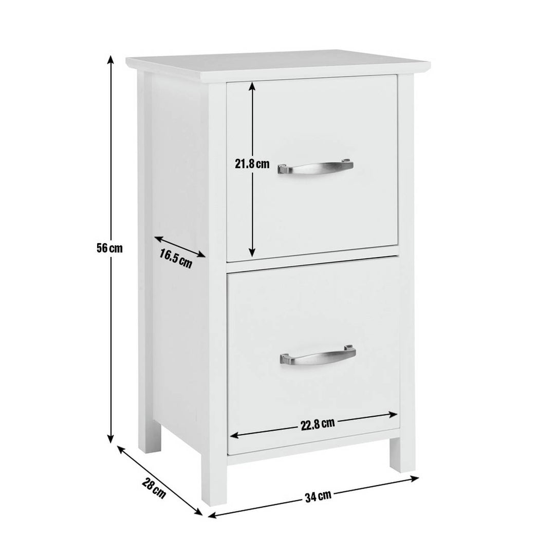 Home 2 Drawer Bathroom Drawer Unit - White