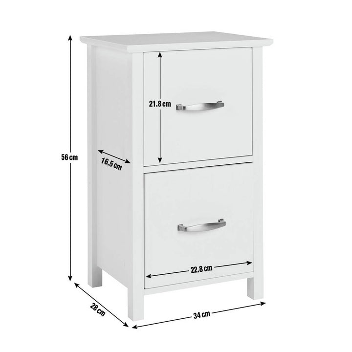 Home 2 Drawer Bathroom Drawer Unit - White