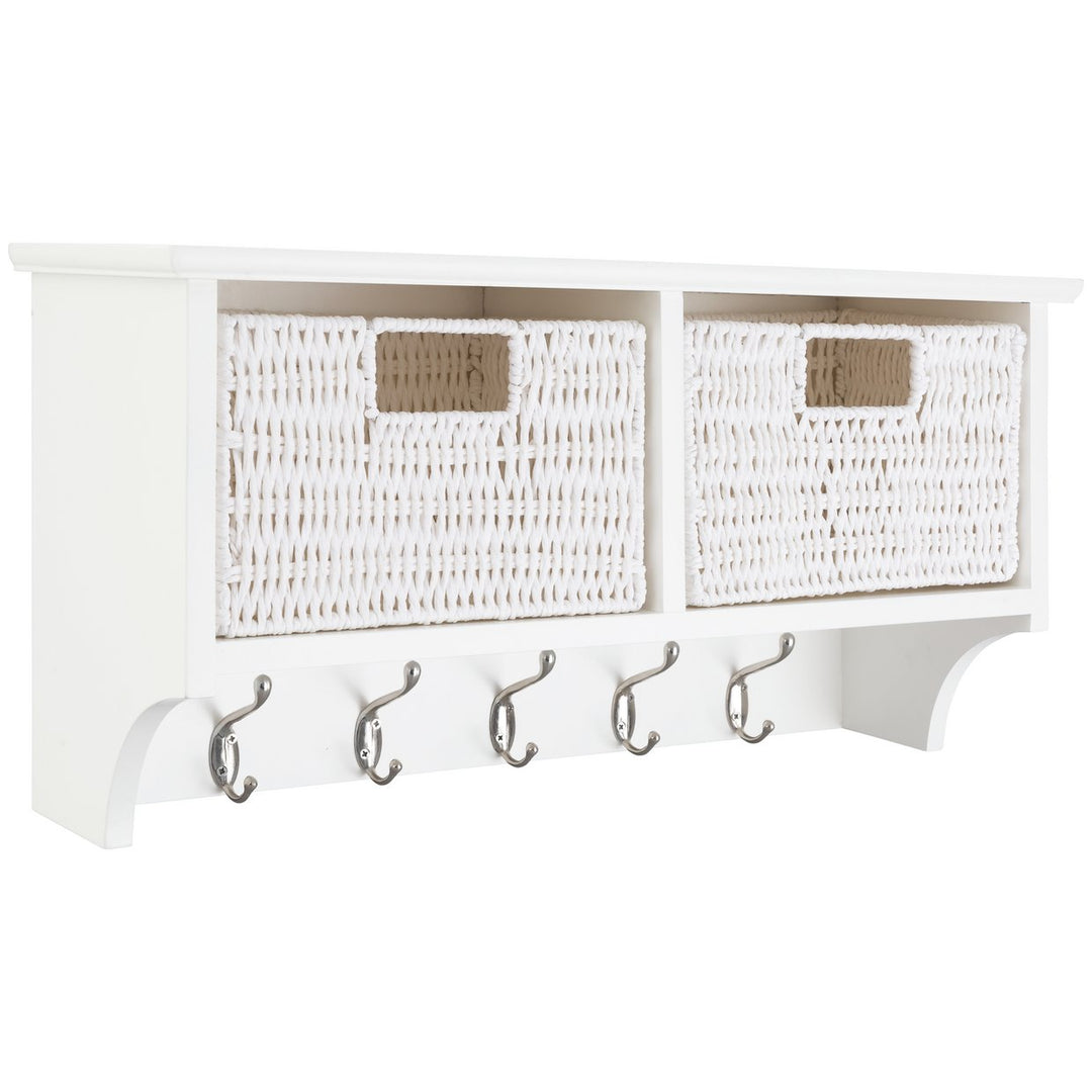 Habitat 2 Drawer Shelf with Hooks - White