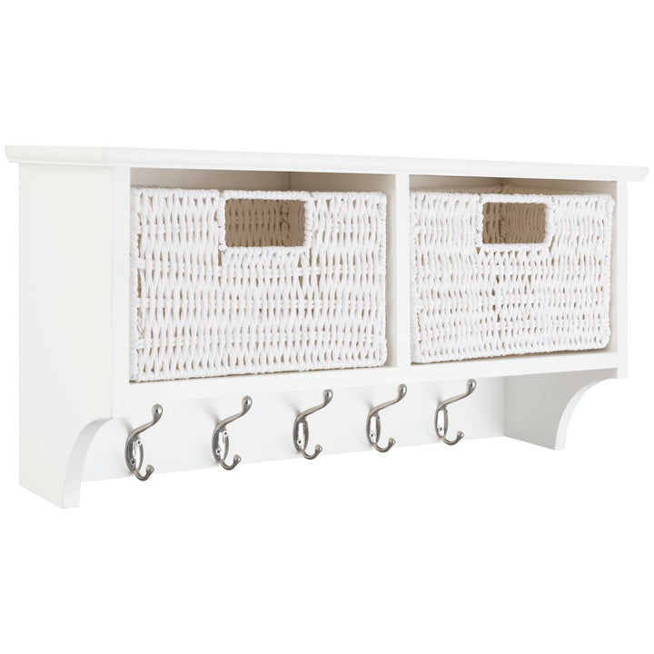 Habitat 2 Drawer Shelf with Hooks - White
