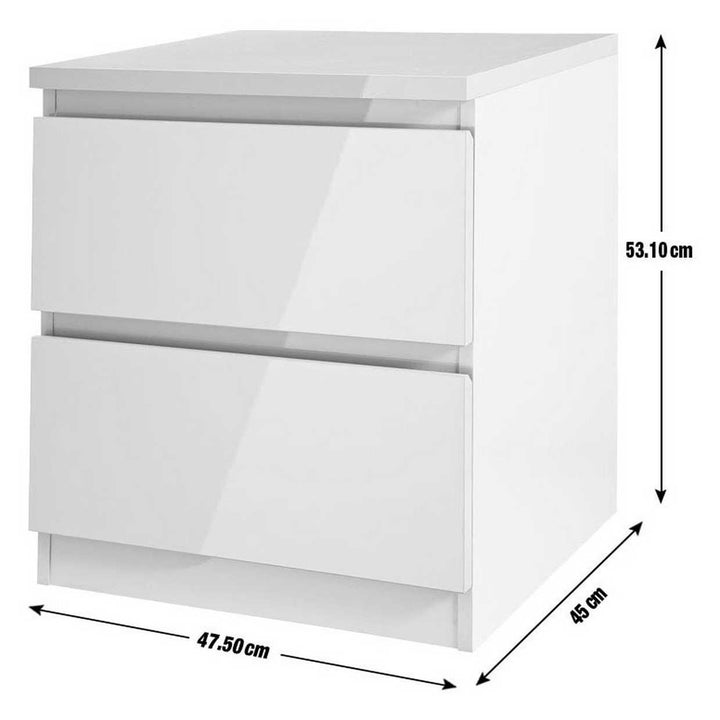 Habitat Jenson 2 Drawer Bedside Table - Black Brown