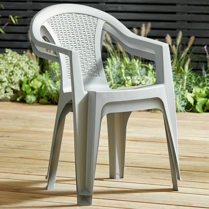 Home Rattan Effect Stacking Chair - Grey