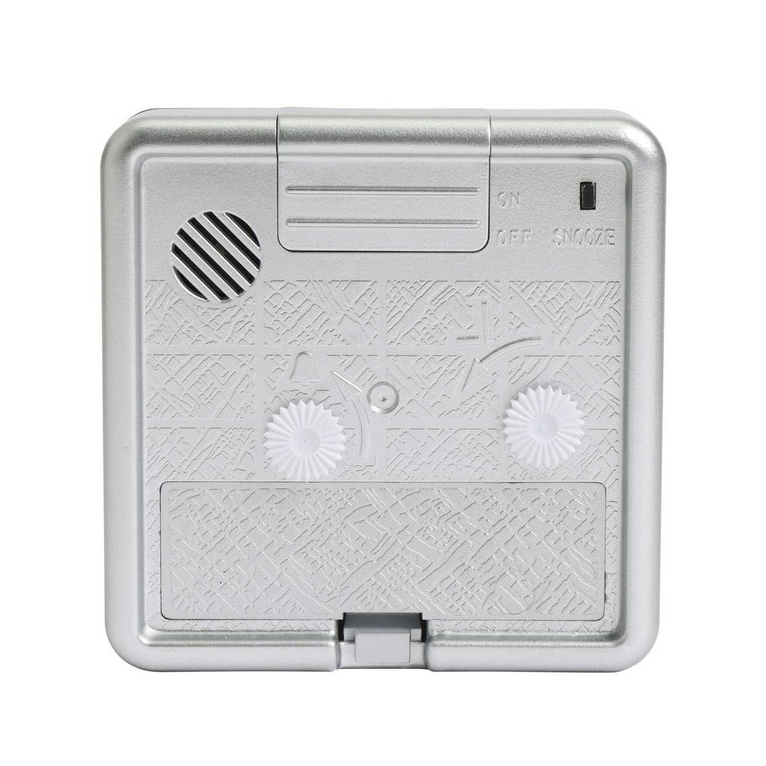 Habitat Square Analogue Alarm Clock - Silver