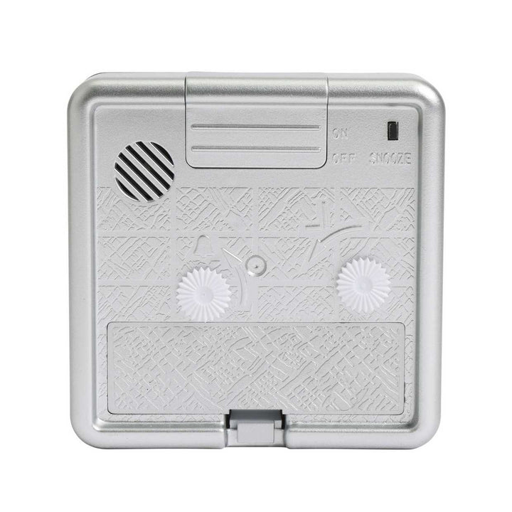 Habitat Square Analogue Alarm Clock - Silver