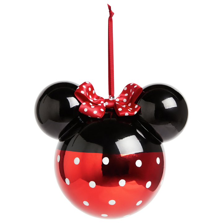 Disney Set Of Mickey & Minnie Mouse Christmas Baubles - Red