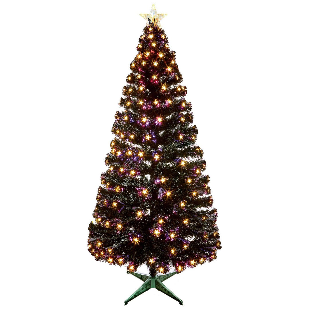 Premier Decorations 6ft Fibre Optic Christmas Tree - Black