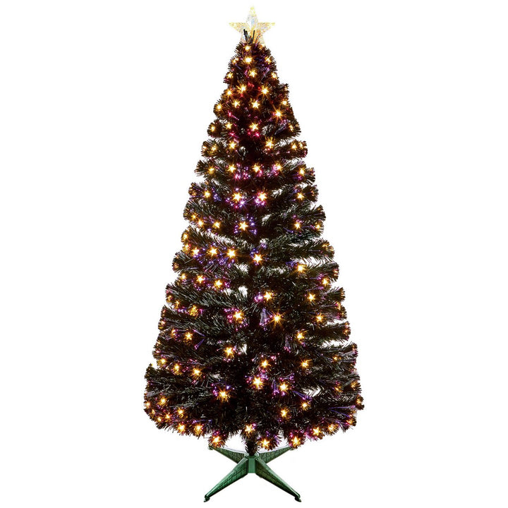 Premier Decorations 6ft Fibre Optic Christmas Tree - Black