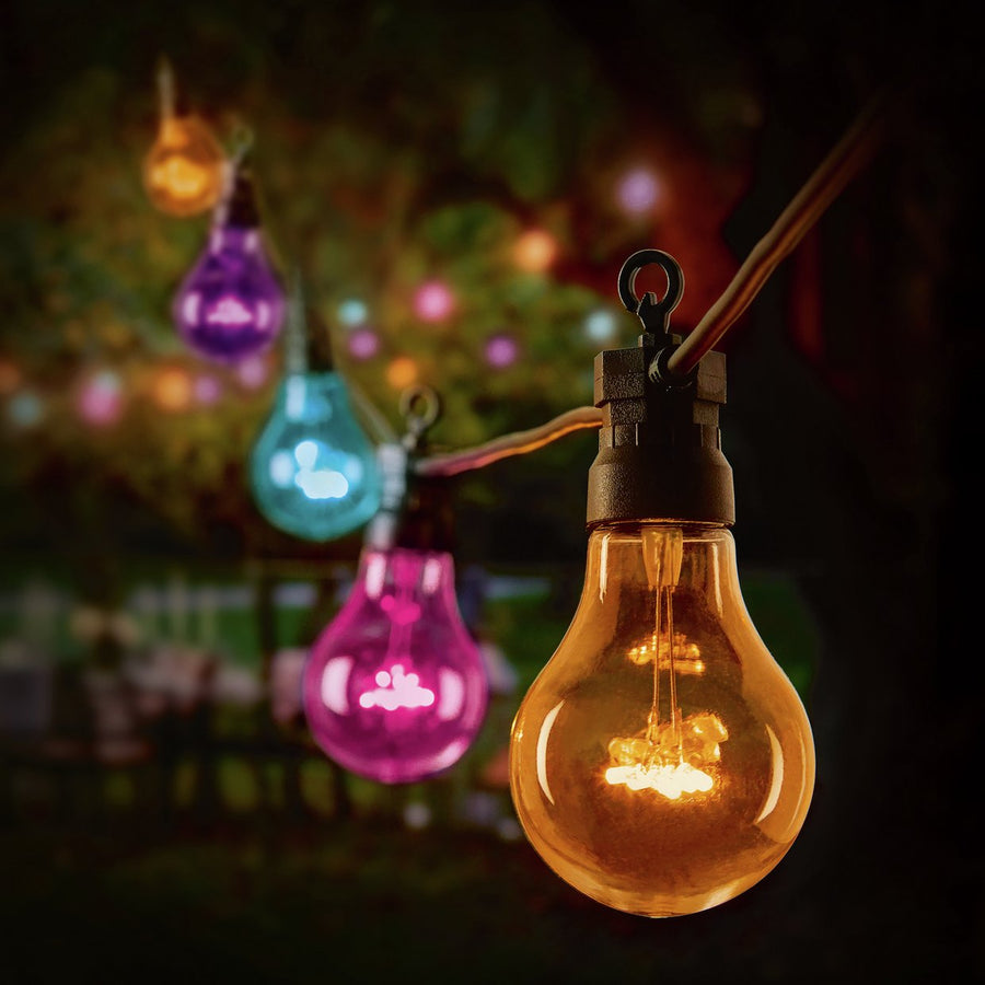 Premier Decorations 20 Bulb Festoon Christmas Lights - Rainbow