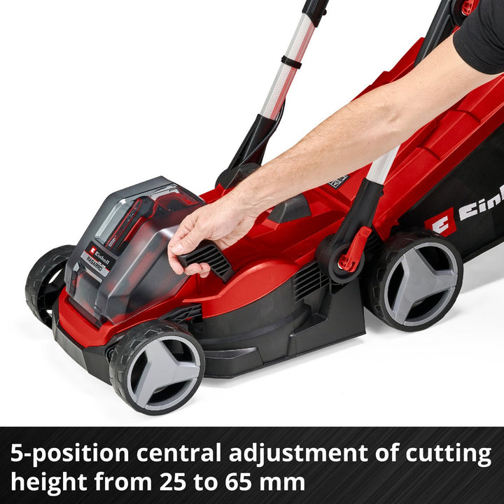 Einhell 36V 34cm Cordless Rotary Lawnmower Garden Push Mower No Battery Charger Used