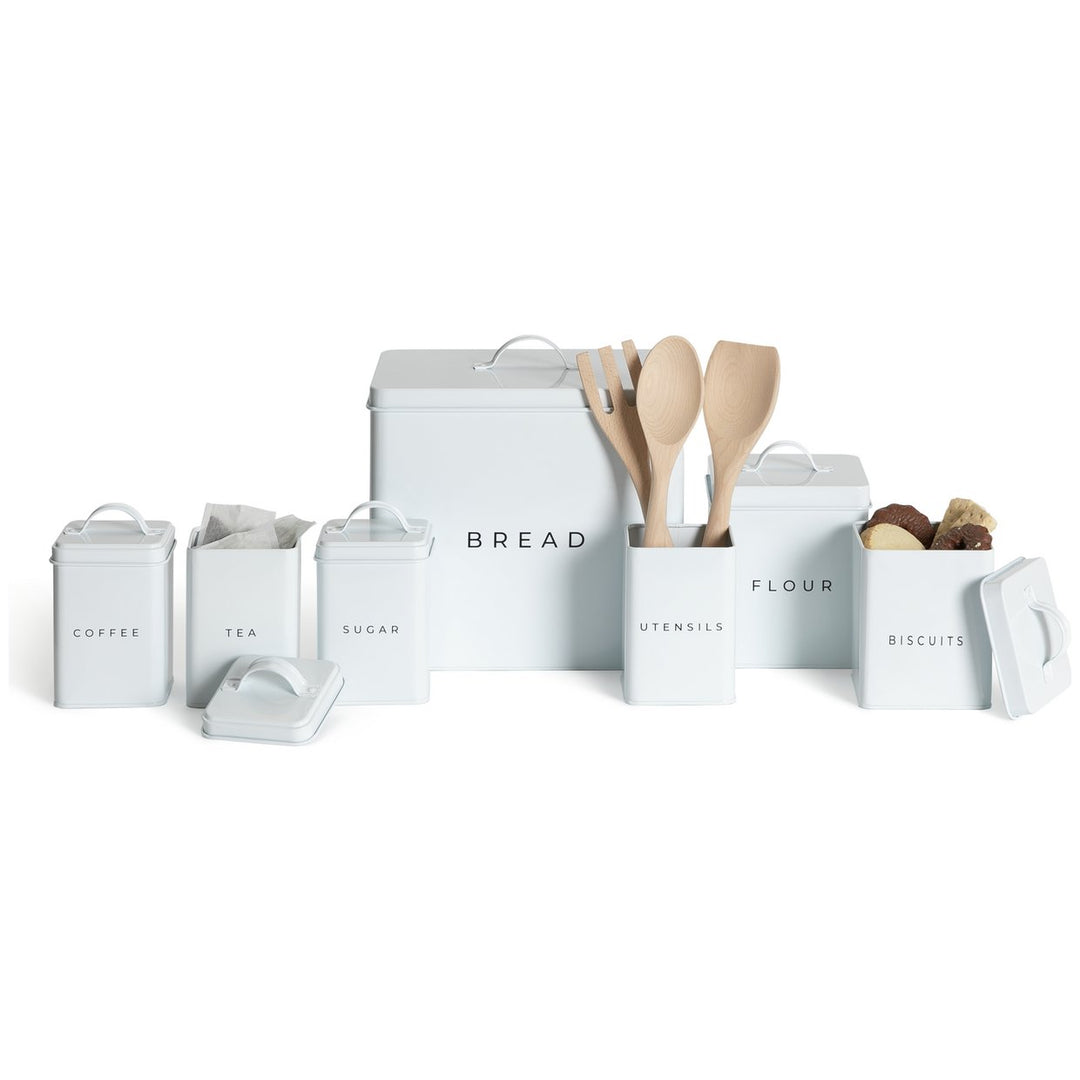 Habitat Kitchen 7 Piece Carbon Steel Storage Set - White