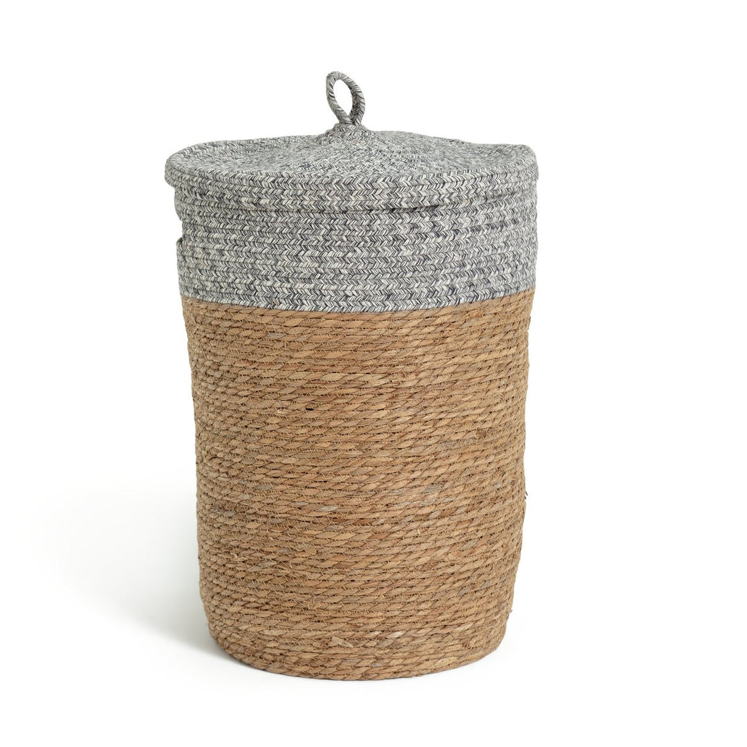 Habitat 80 Litre 2 Tone Woven Rush Jute Laundry Basket