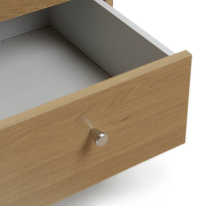 Home Malibu 3 Drawer Bedside Table - Oak Effect