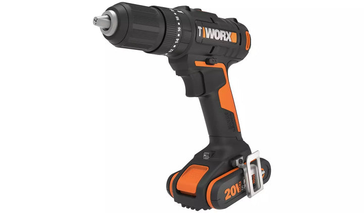 Worx WX370 Cordless Impact Drill and 30 Accessories - 20V