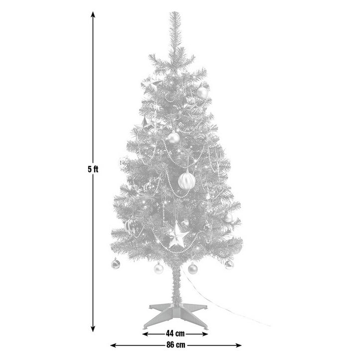 Home 5ft Christmas Tree With Lights And Decorations