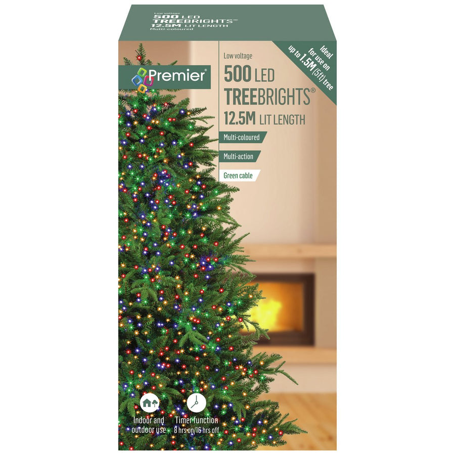Premier Decorations 500 Multicoloured LED Christmas Tree Lights