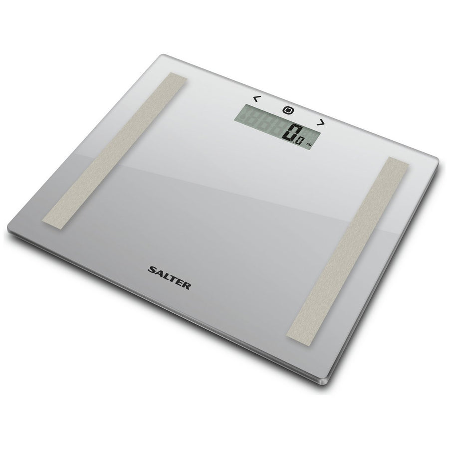 Salter Compact Glass Body Analyser Bathroom Scales - Silver